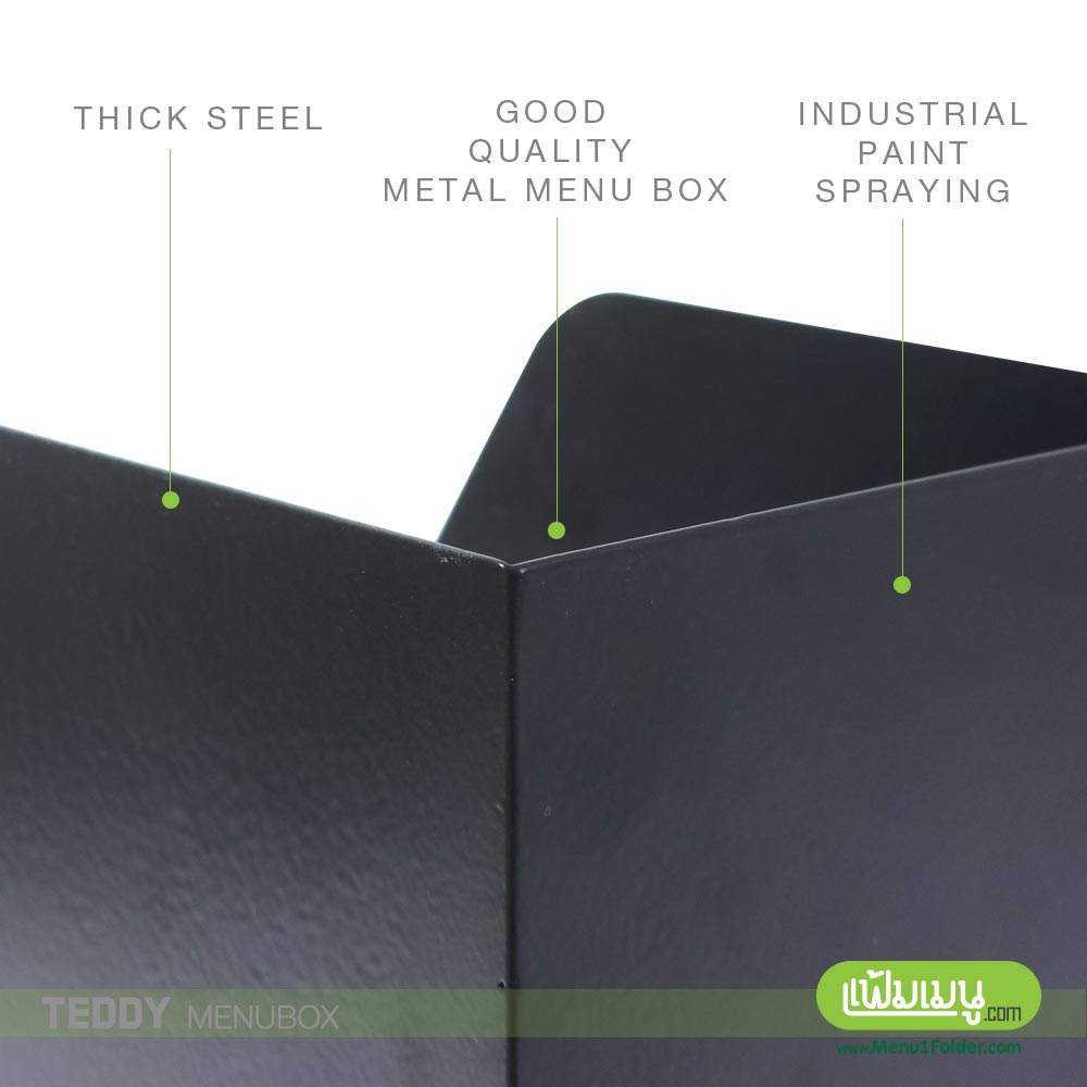 กล่องเหล็กใส่เมนู วัสดุคุณภาพดี