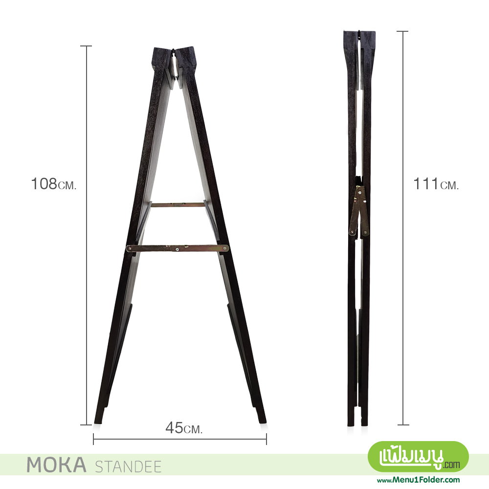 ป้ายไม้ตั้งหน้าร้าน ทรงสามเหลี่ยม พับเก็บง่าย