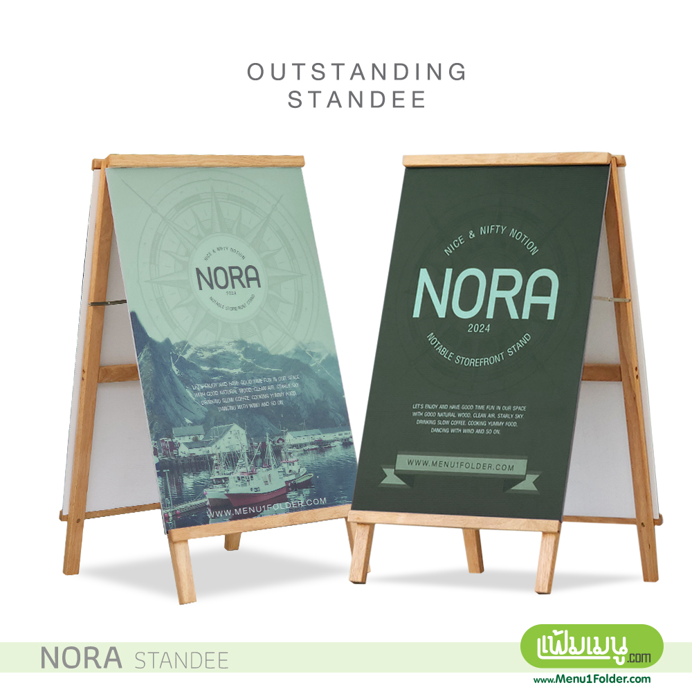 ป้ายไม้ตั้งหน้าร้าน สวย สไตล์ มินิมอล