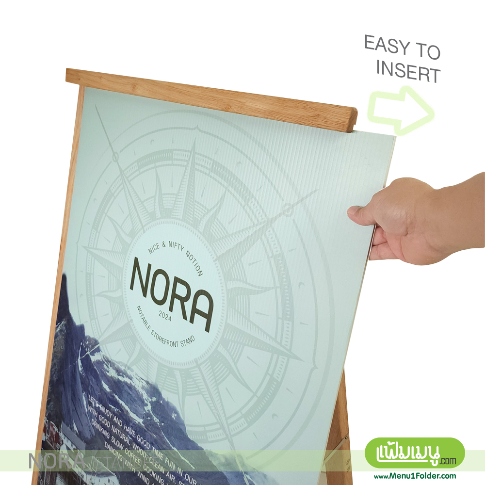 ป้ายไม้ตั้งหน้าร้าน ถอดเปลี่ยนแผ่นออกง่าย