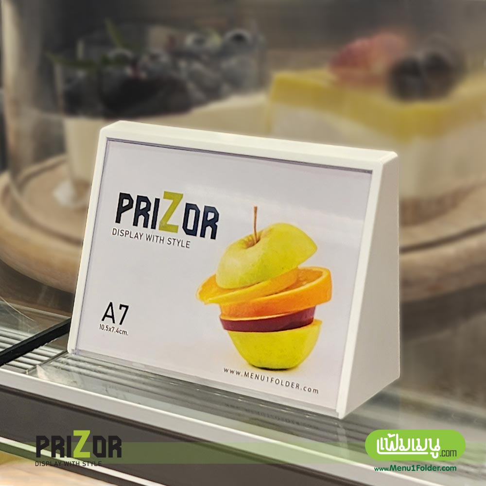 ป้ายอะคริลิค A7 ใช้วางในตู้เค้ก หรือ ลายอาหาร