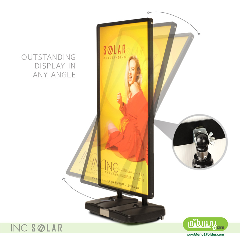 ป้ายตั้งหน้าร้าน ตัวป้ายสามารถปรับ องศา และความสูงได้