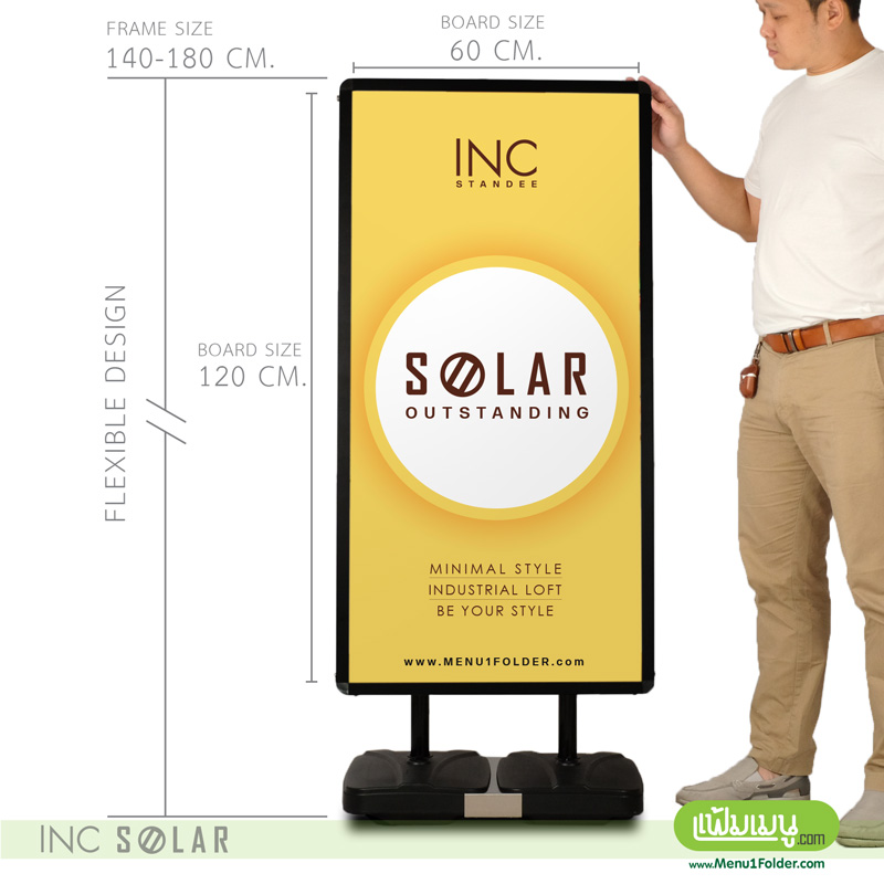 ป้ายตั้งหน้าร้าน สูงเด่นชัด ในระดับสายตา