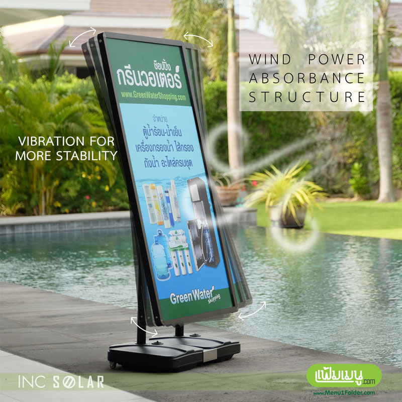 ป้ายตั้งหน้าร้าน ทนแรงลมได้ ป้ายไม่ล้มง่าย