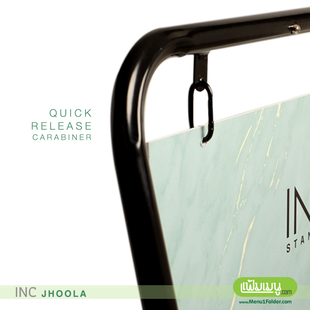 ป้ายตั้งหน้าร้าน สีดำ ห่วงแขวนป้ายแข็งแรง หลุดยาก